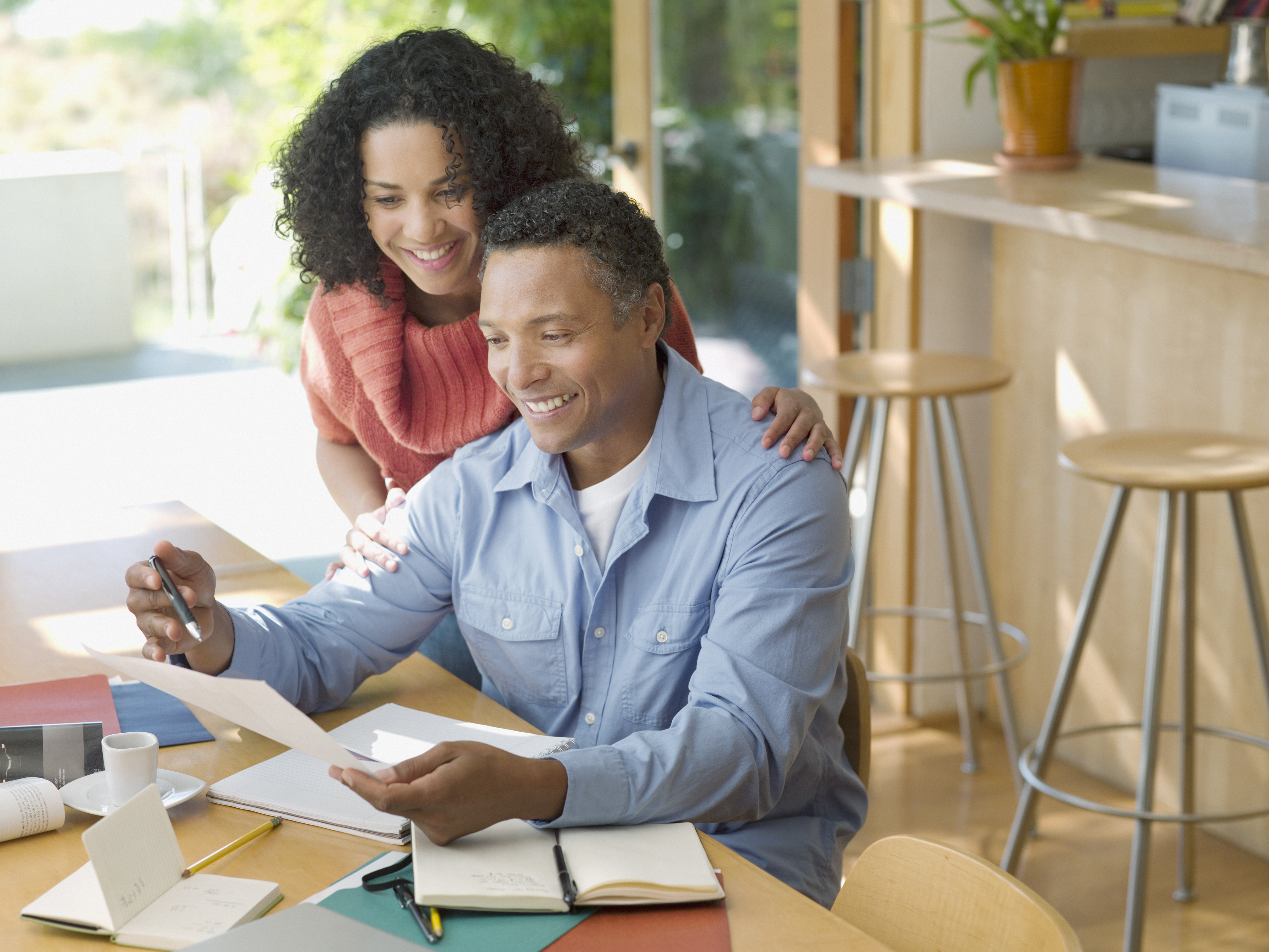 couple looking at finances