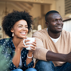 Couple sitting on the porch