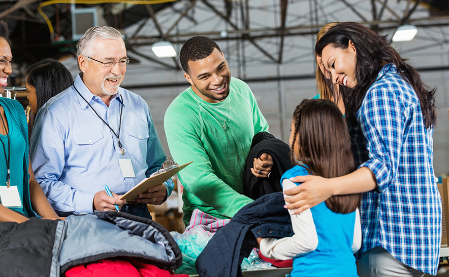 people donating clothes